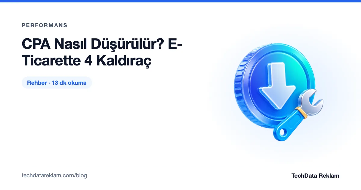 CPA Nasıl Düşürülür? E-Ticarette 4 Kaldıraç - TechData Reklam Blog