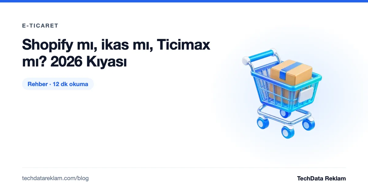 Shopify mı, ikas mı, Ticimax mı? 2026 Kıyası - TechData Reklam Blog