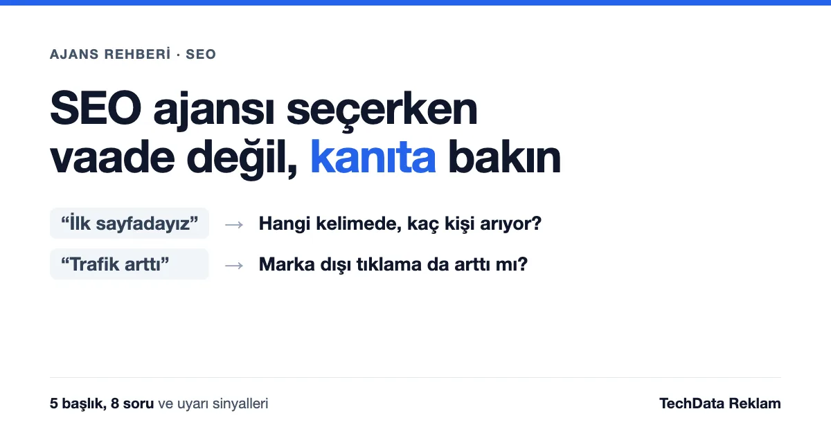 SEO Ajansı Nasıl Seçilir? Değerlendirme Rehberi - TechData Reklam Blog