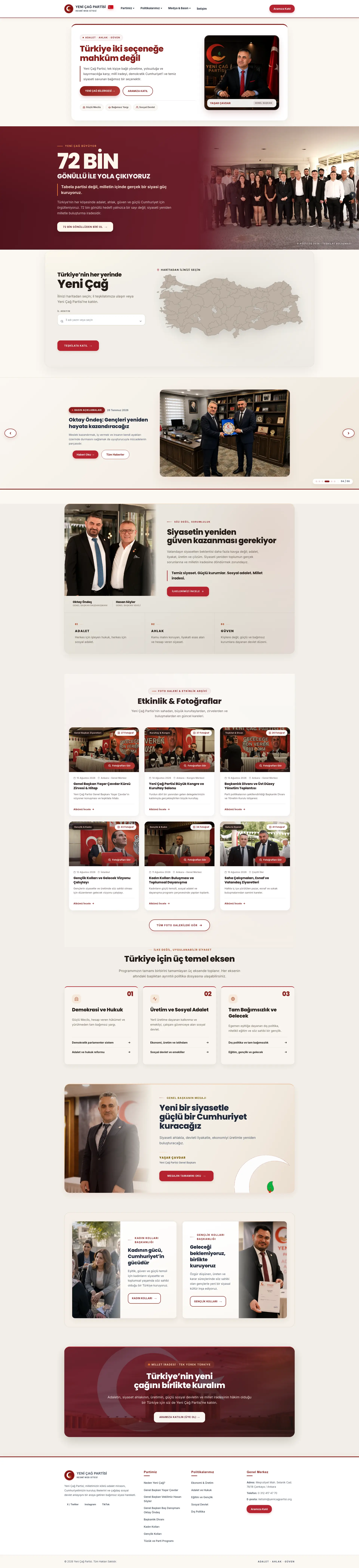 Yeni Çağ Partisi Web Tasarım Ekran Görüntüsü